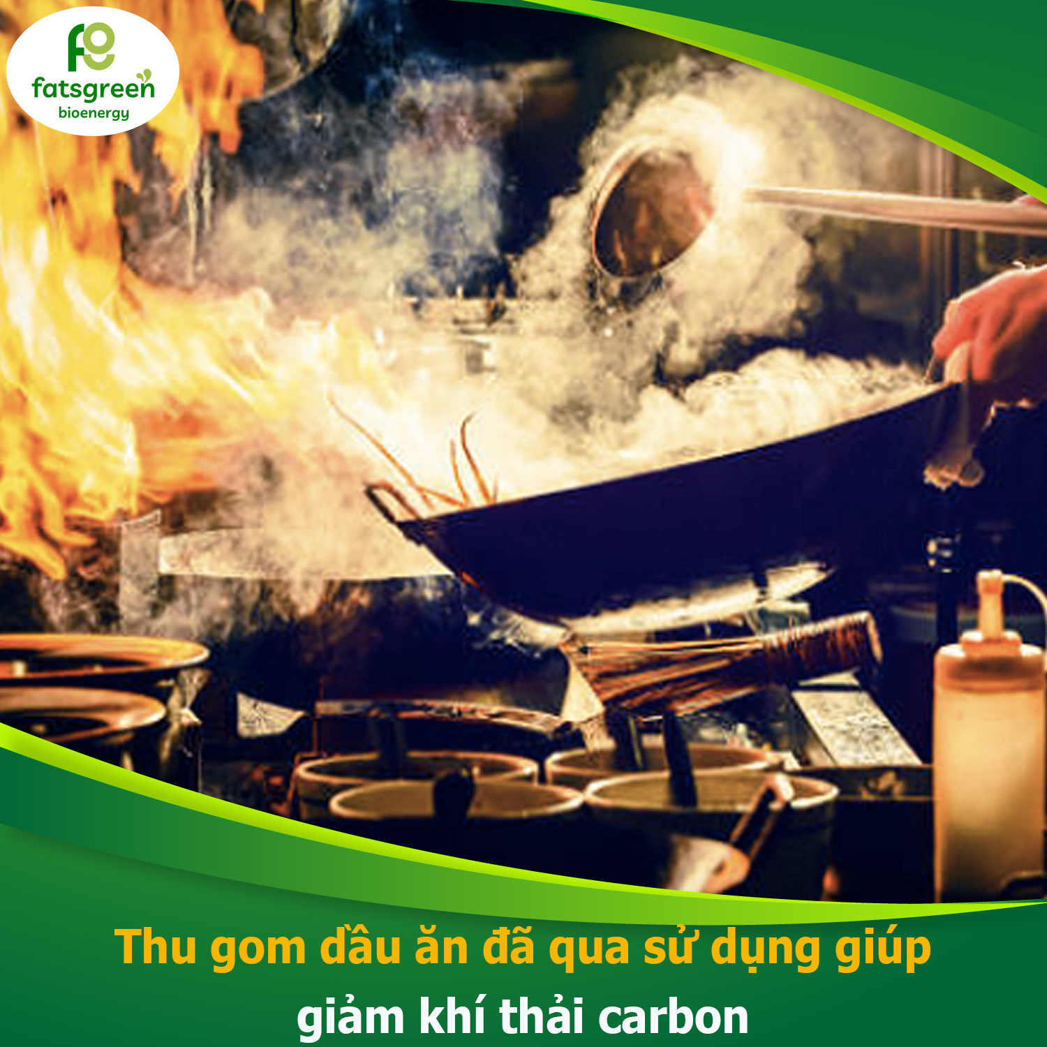 Collecting used cooking oil helps reduce carbon emissions. 